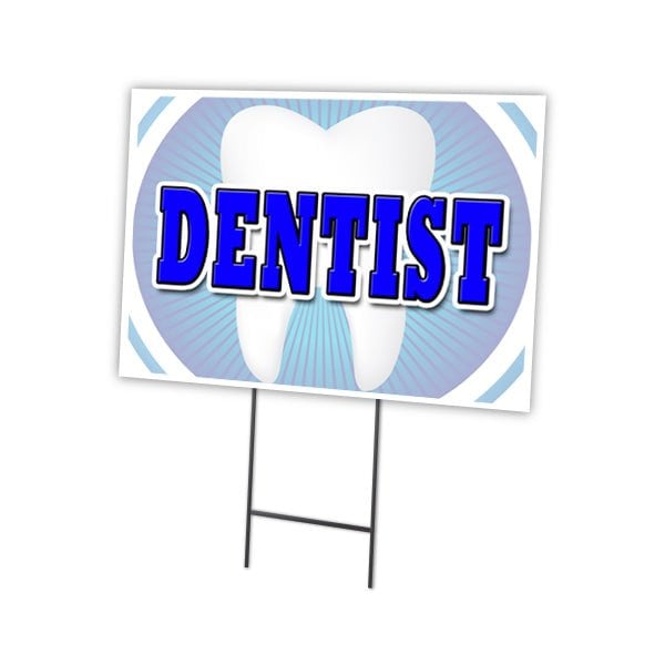 Signmission Dentist Yard Sign & Stake outdoor plastic coroplast window, C-1824 Dentist C-1824 Dentist - main